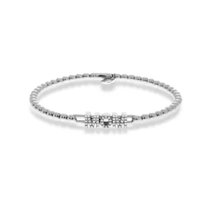 0.20ctw, 18K White Gold MOM Tresore Stretch Bracelet