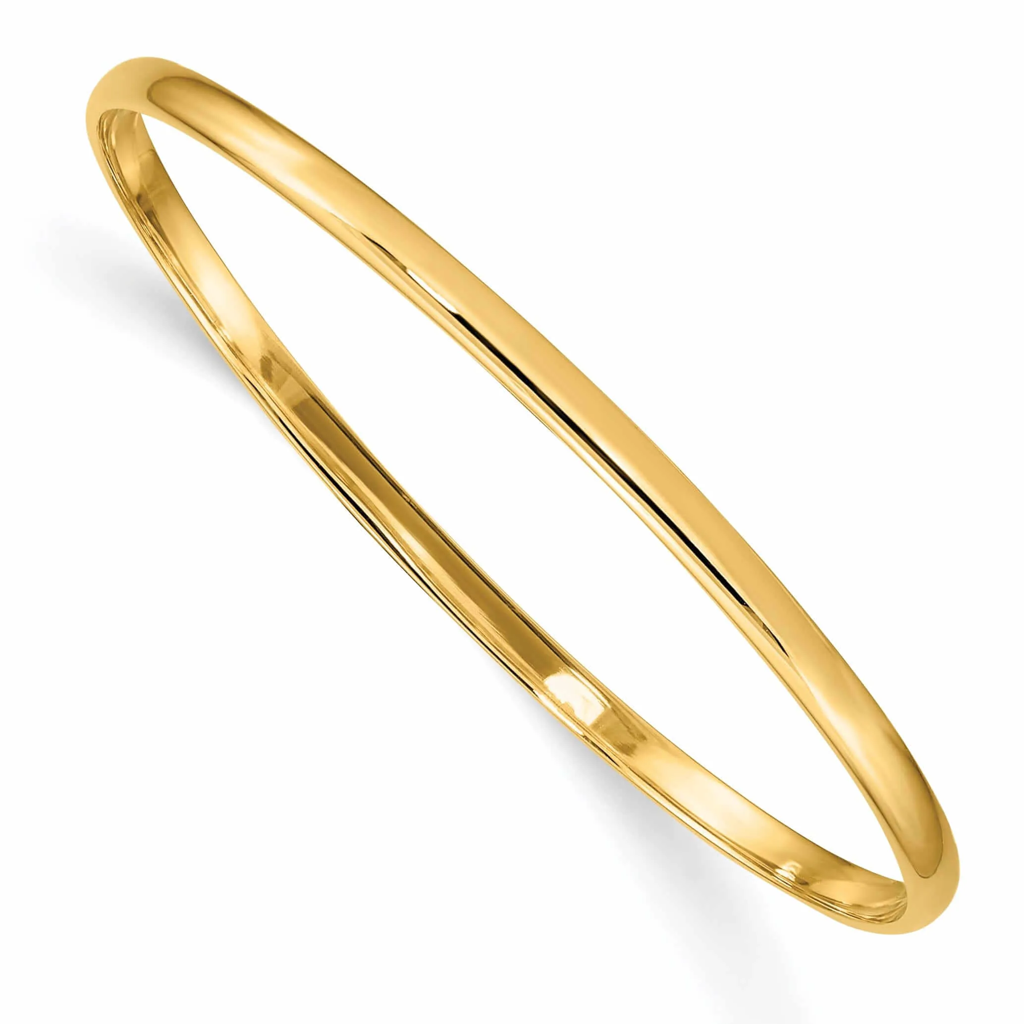 14k yellow gold Slip on 5.5 Inch Baby Bangle Bracelet