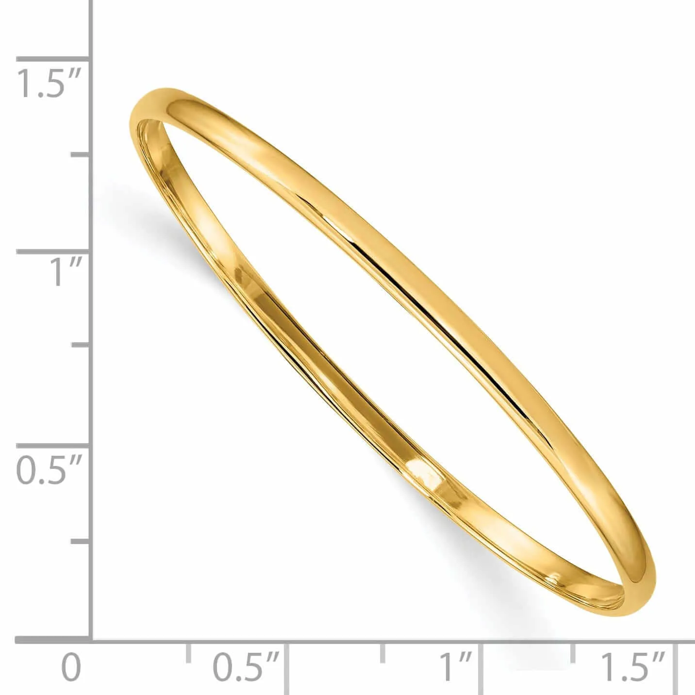 14k yellow gold Slip on 5.5 Inch Baby Bangle Bracelet