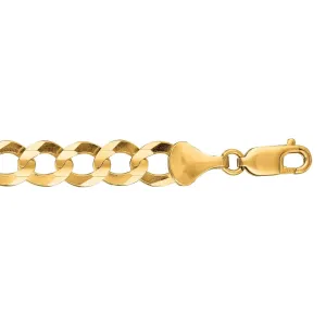 14kt 20 inches Yellow Gold 8.2mm Diamond Cut Comfort Curb Chain with Lobster Clasp