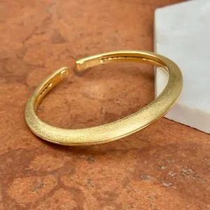 14KT Yellow Gold Knife-Edge Matte   Polished Finish Bangle Bracelet