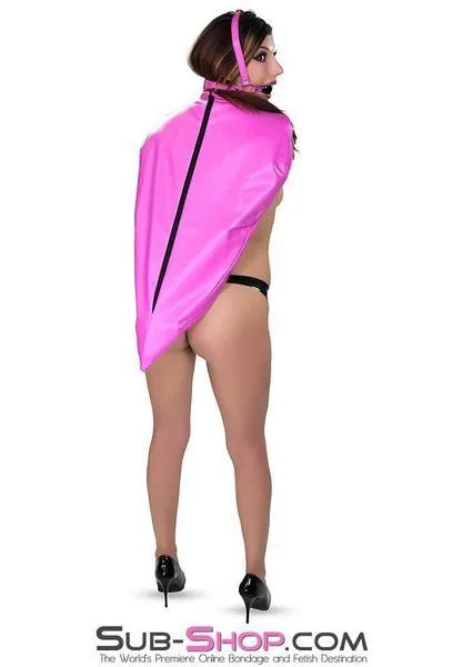 4739RS-SIS      Hot Pink Sissy Zippered Open Breast Armbinder Feminization Sissy Humiliation Top