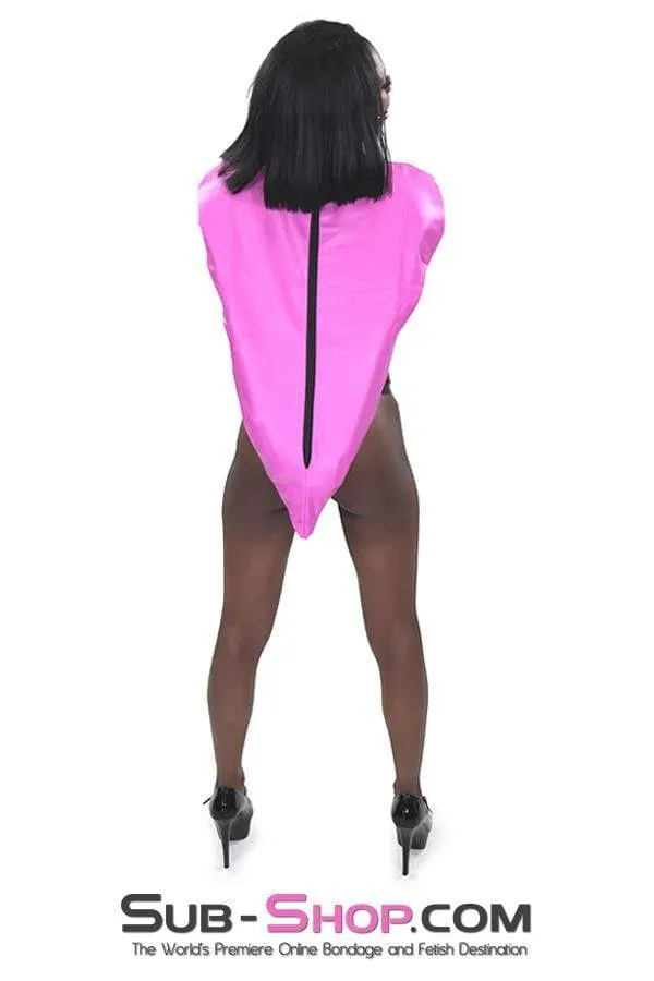 4739RS-SIS      Hot Pink Sissy Zippered Open Breast Armbinder Feminization Sissy Humiliation Top