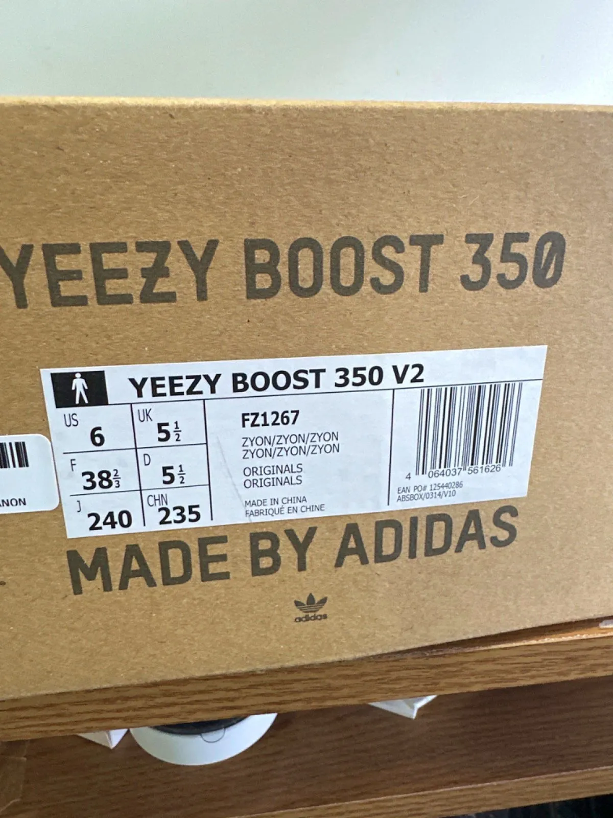 Adidas FZ1267 Yeezy Boost 350 V2 Zyon Trainers UK 5.5 👟
