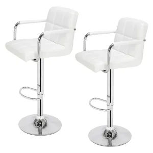 Adjustable White Bar Stools - Stylish and Comfortable