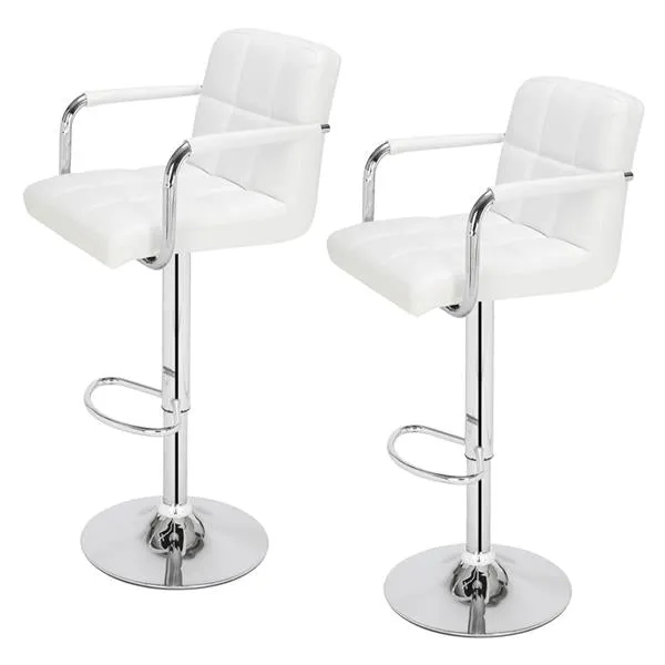 Adjustable White Bar Stools - Stylish and Comfortable