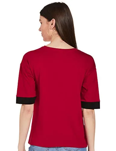 Amazon Brand - Symbol Women's Loose T-Shirt (AW20SYTSMPB06_Multicolor 2 XL)