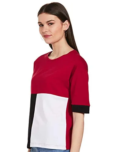 Amazon Brand - Symbol Women's Loose T-Shirt (AW20SYTSMPB06_Multicolor 2 XL)