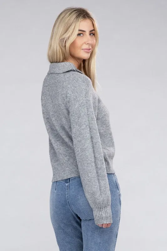 Ambiance Apparel Easy-Wear Half-Zip Pullover