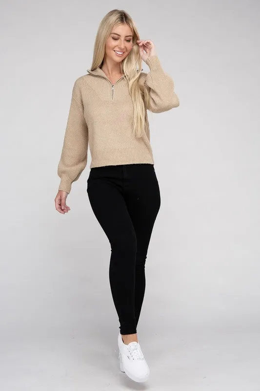 Ambiance Apparel Easy-Wear Half-Zip Pullover