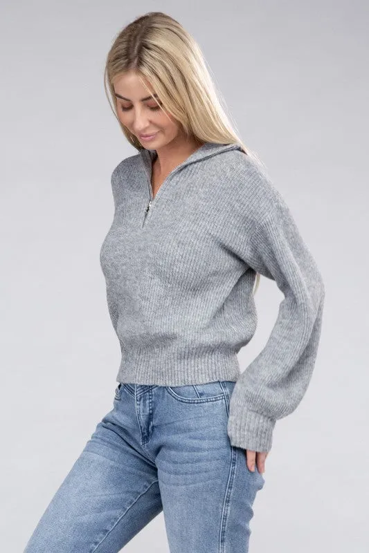 Ambiance Apparel Easy-Wear Half-Zip Pullover