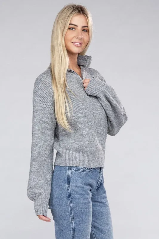 Ambiance Apparel Easy-Wear Half-Zip Pullover