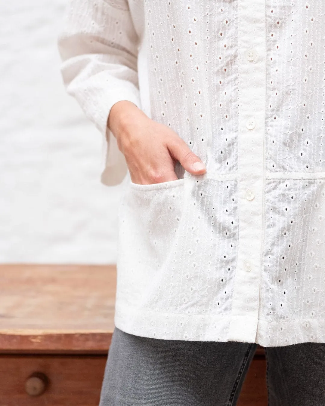 Anya Cotton Relaxed Blouse | Ecru