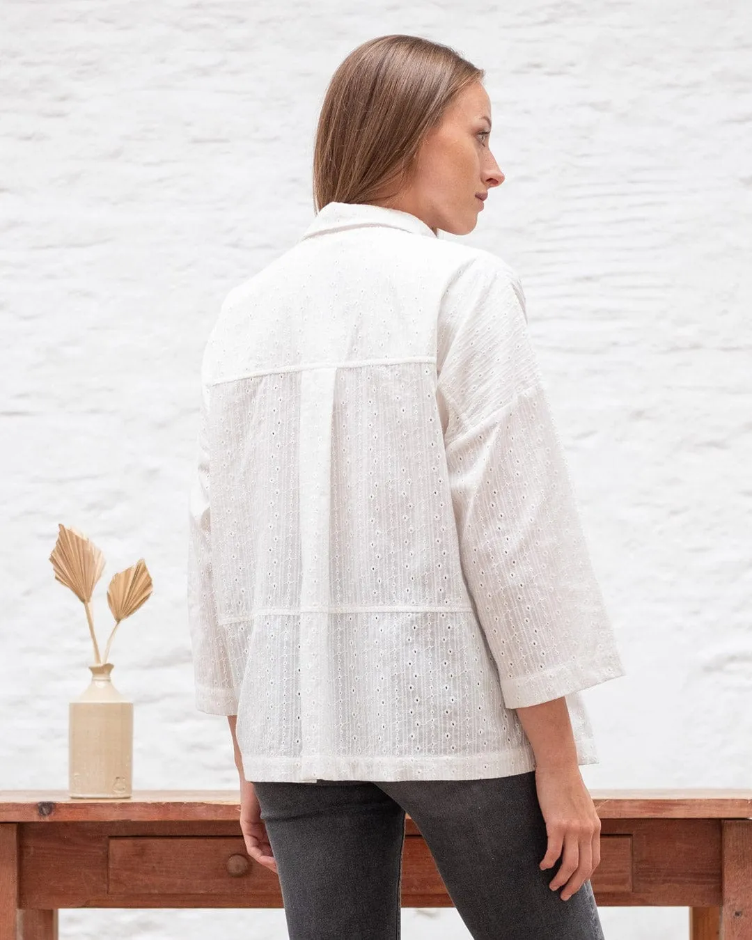 Anya Cotton Relaxed Blouse | Ecru