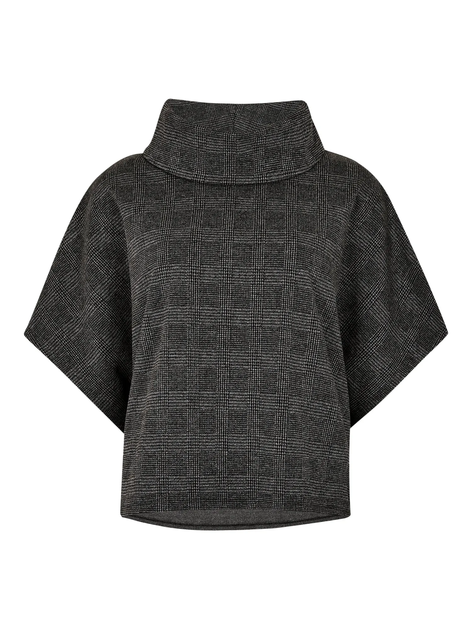 Apricot  Women's Check Print Batwing Top - Grey