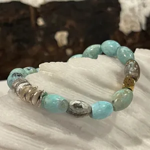 Aqua Dragon Skin Agate Bracelet