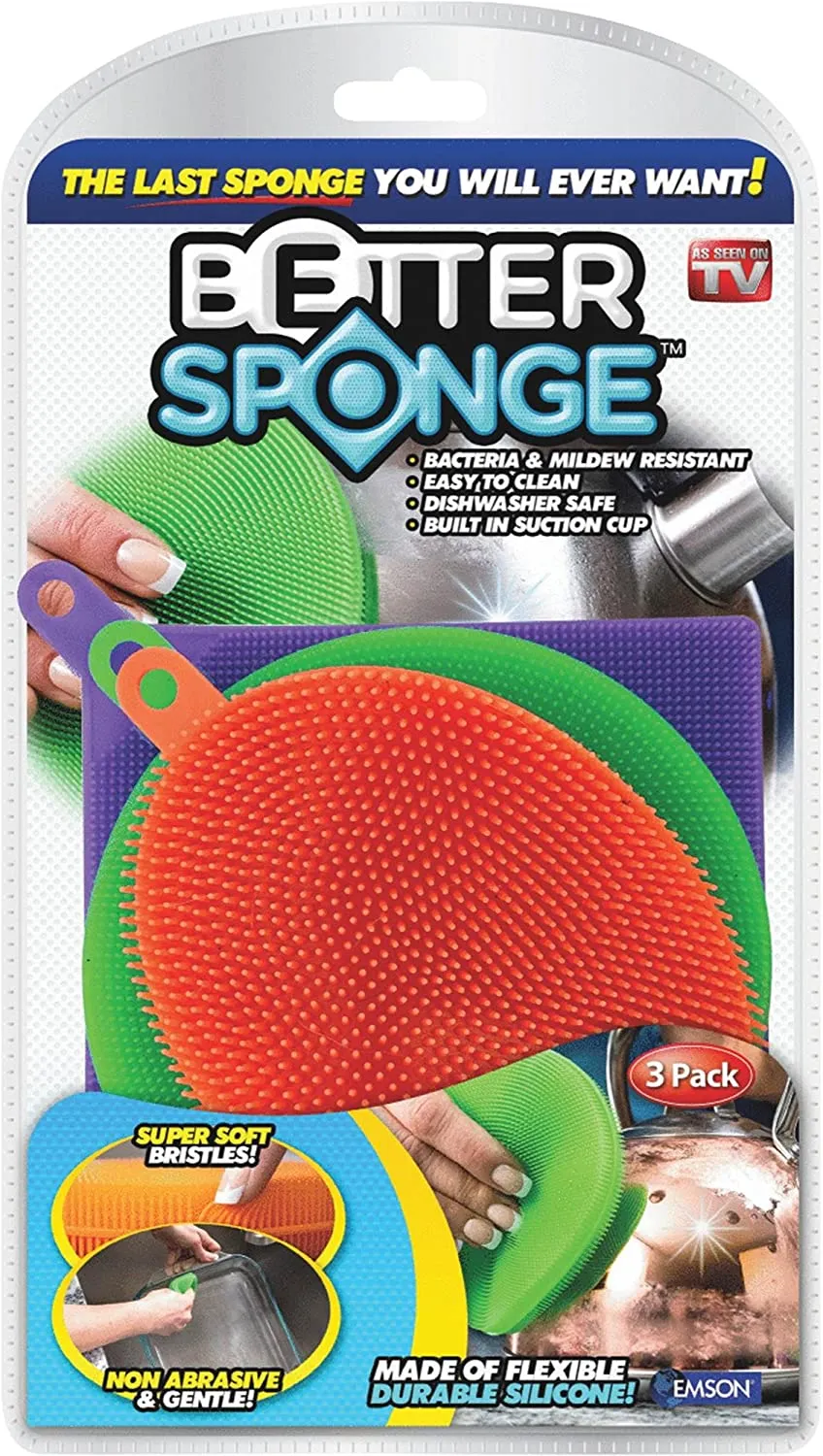 As Seen on TV Better Sponge! The Last Sponge You Will Ever Want! Bacteria & Mildew Resistant!