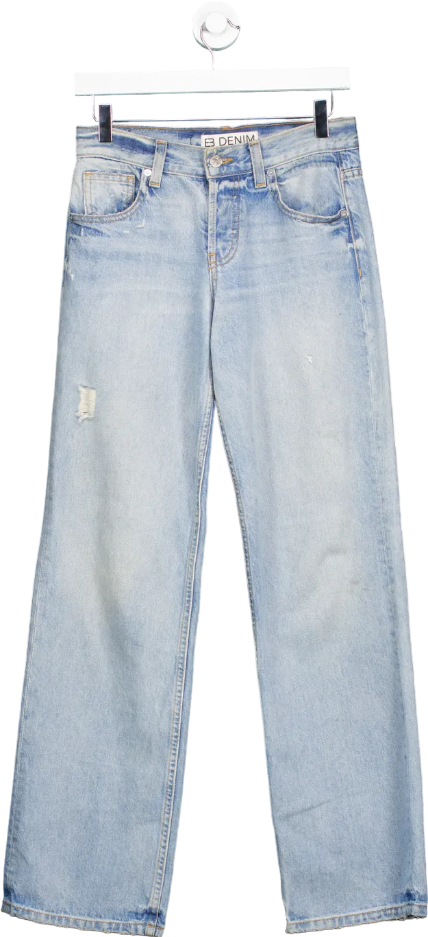 B Denim Light Blue Straight Leg Jeans UK W24
