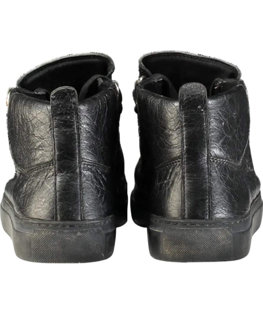 Balenciaga Black Arena Leather High Top Trainers UK 6 EU 39 👠