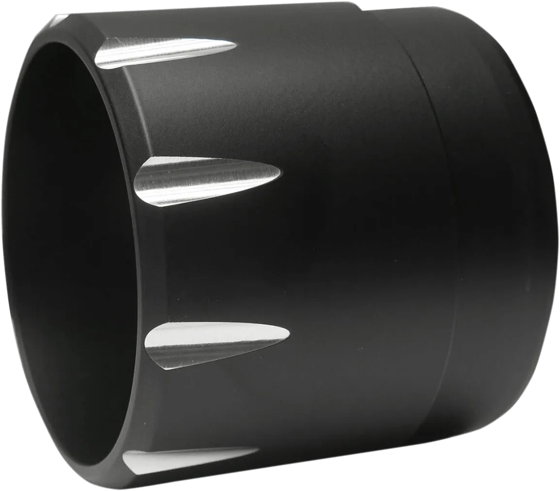 Bassani Manufacturing 1D87R 4in. Quick Change Slip-Ons - Chrome with Black Fluted End Caps
