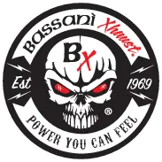 Bassani Manufacturing 1D87R 4in. Quick Change Slip-Ons - Chrome with Black Fluted End Caps