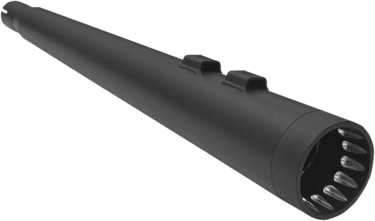 Bassani Manufacturing 1F572DNT5B 4in. DNT Megaphone Muffler with Acoustically Tuned Baffle - Black with Black End Cap