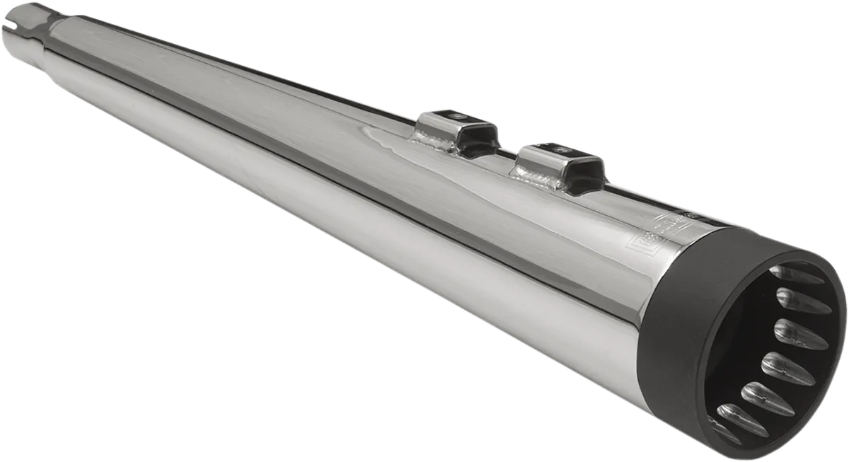 Bassani Manufacturing 1F572DNT5B 4in. DNT Megaphone Muffler with Acoustically Tuned Baffle - Black with Black End Cap
