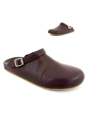 Beatrice Valenzuela Leather Bordeaux Clogs