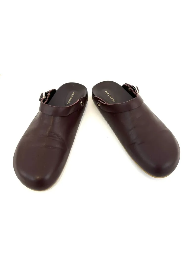 Beatrice Valenzuela Leather Bordeaux Clogs