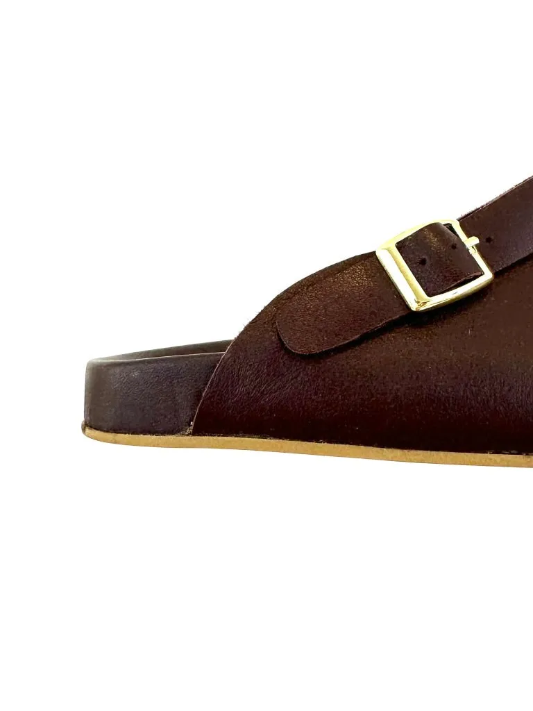 Beatrice Valenzuela Leather Bordeaux Clogs
