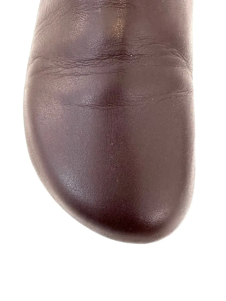 Beatrice Valenzuela Leather Bordeaux Clogs