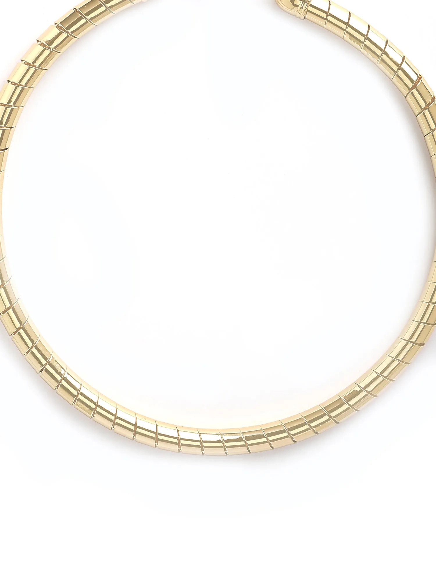 Bohey by KARATCART Gold-Plated Spiral Choker Chain Necklace for Women