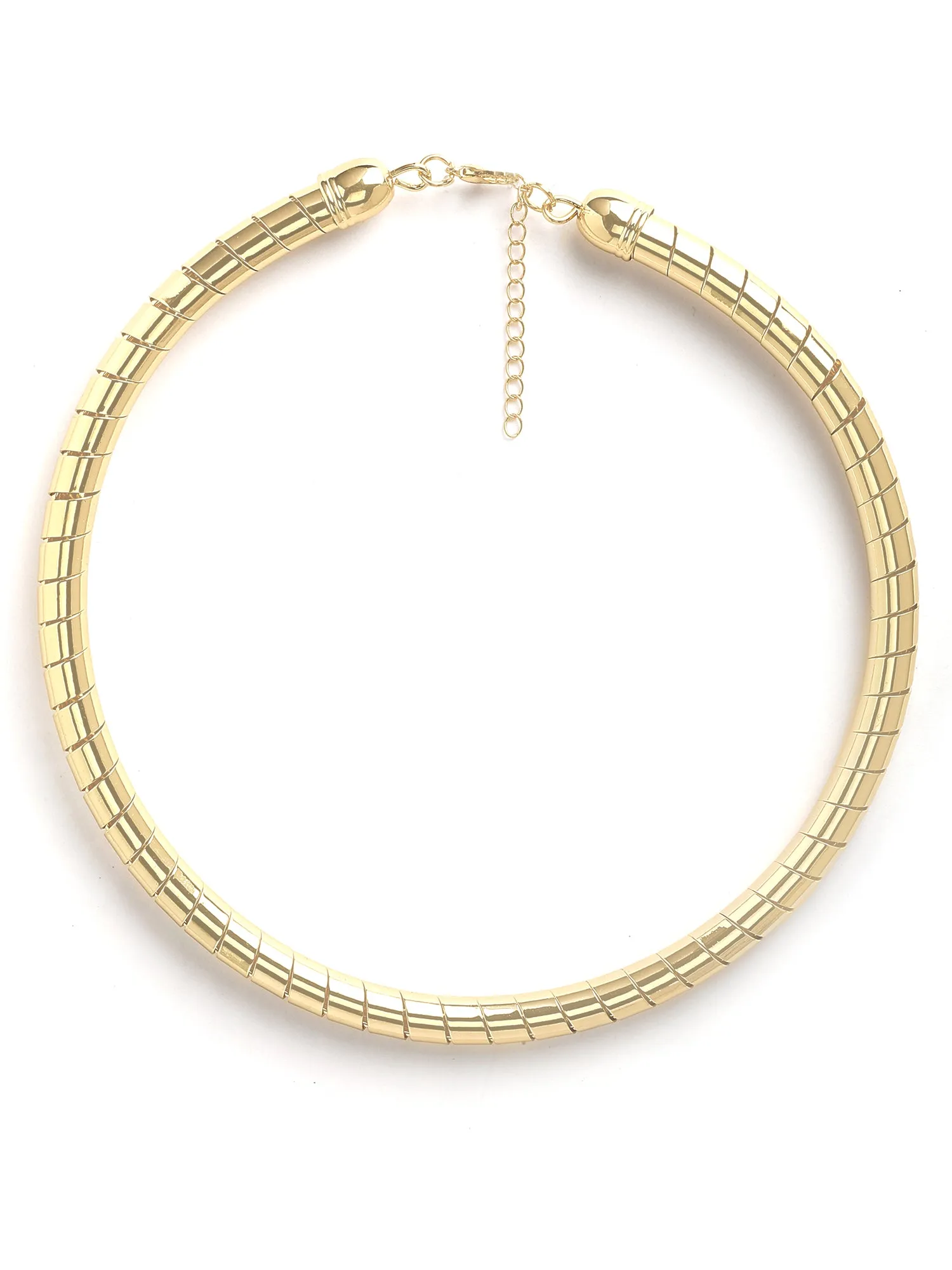 Bohey by KARATCART Gold-Plated Spiral Choker Chain Necklace for Women