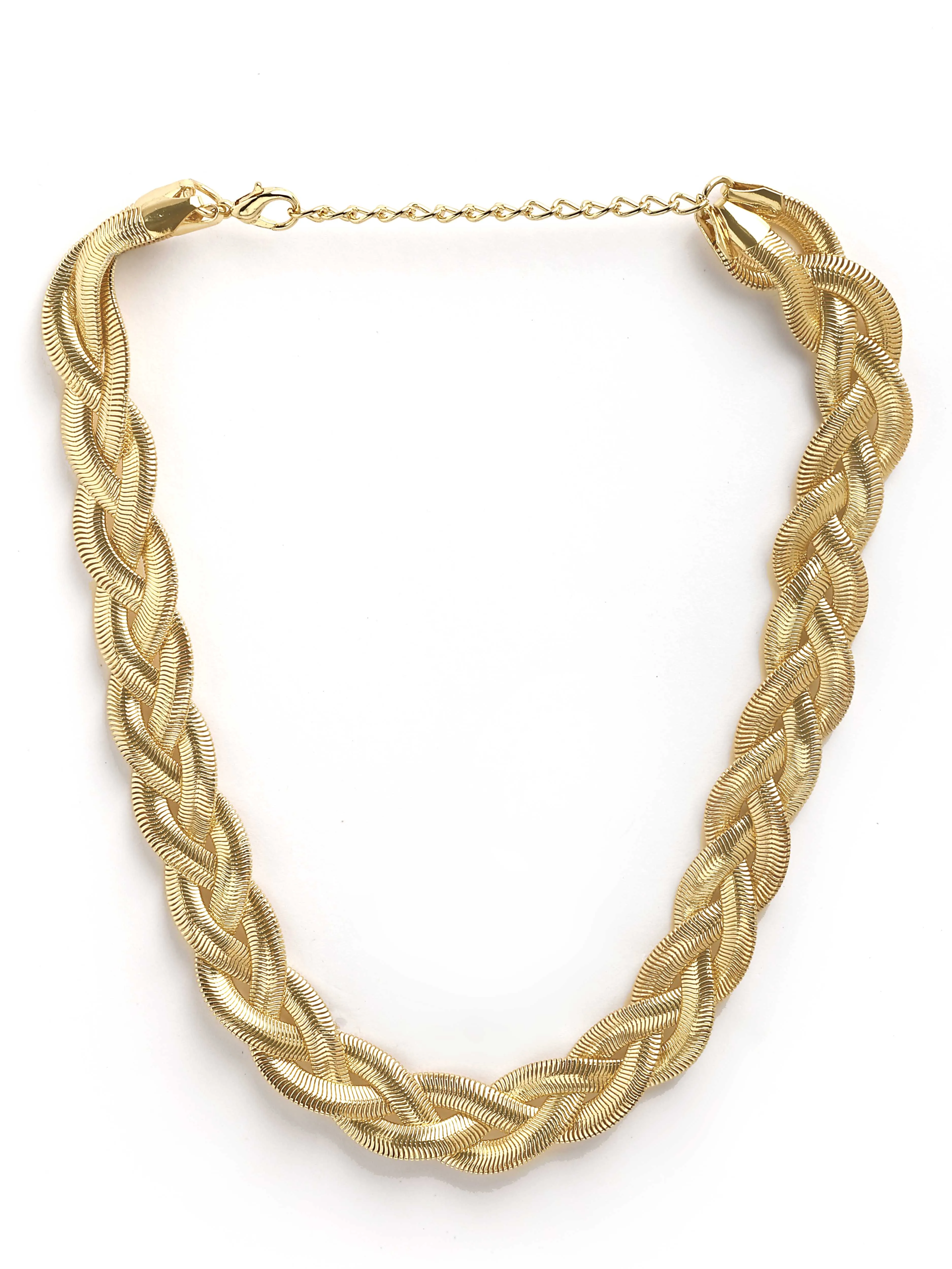 Bohey by KARATCART Gold-Plated Twisted Chain Necklace for Women
