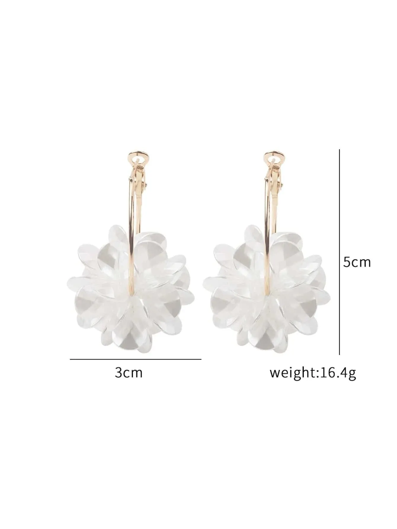 Bridal Abalone Pearl Flower Hoop Earrings, Wedding Bridesmaid Latch Omega Back Hooped Earrings, Bride Fashion Hooped Floral Studs