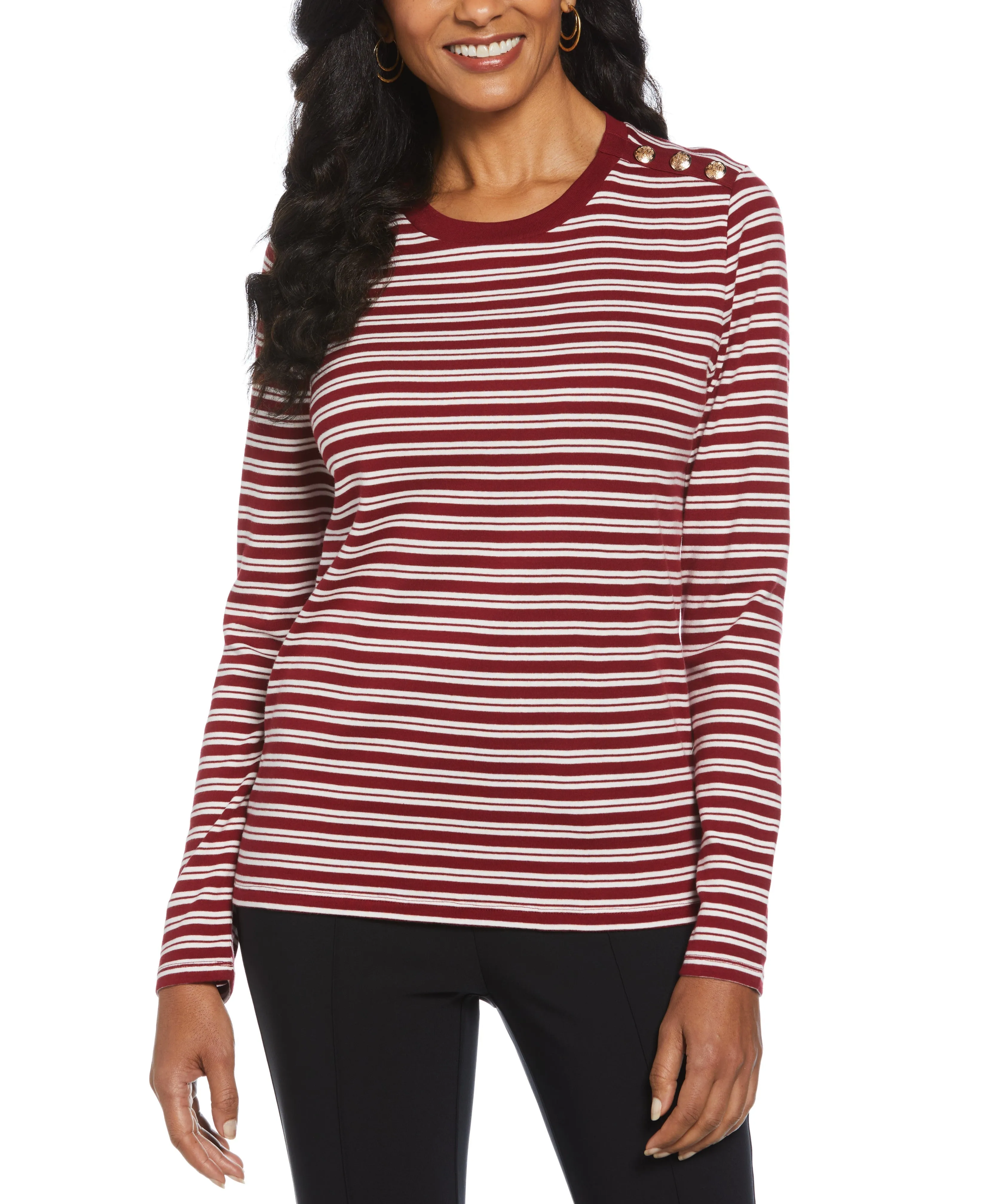 Candy Stripe Button Detail Top