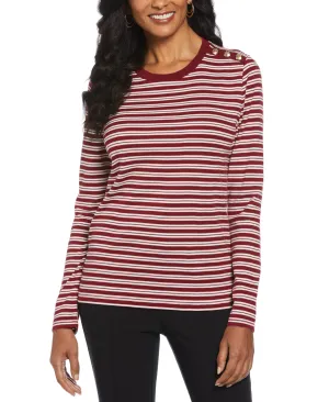 Candy Stripe Button Detail Top