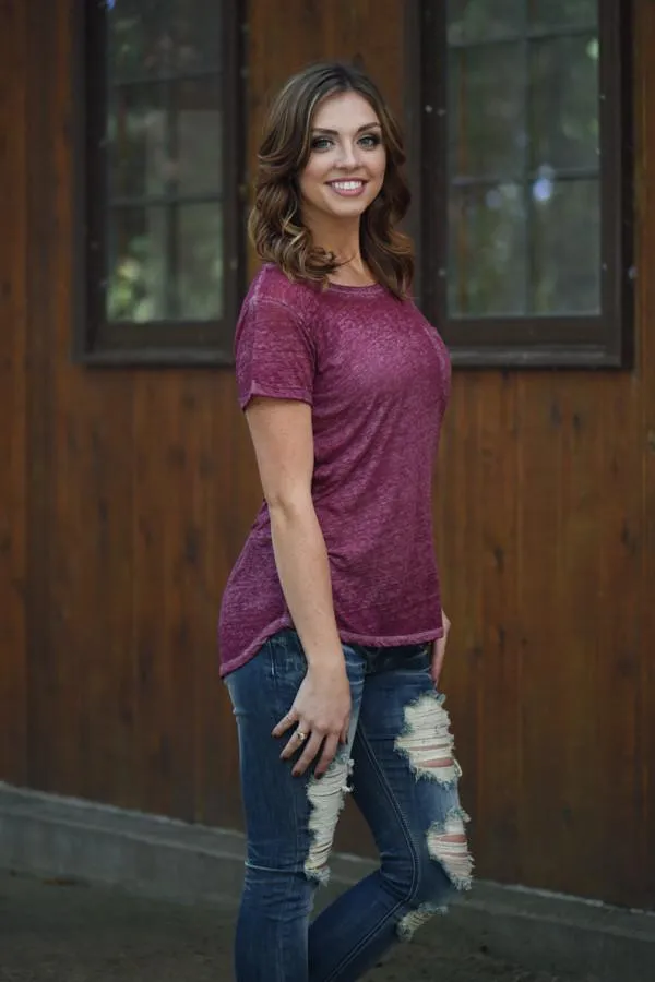 Casual Comfort - Wine Tee