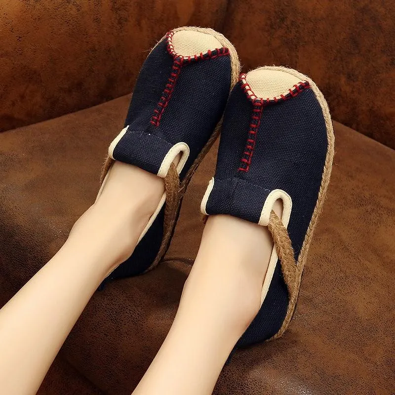 Casual Plain Linen Cotton Loafers