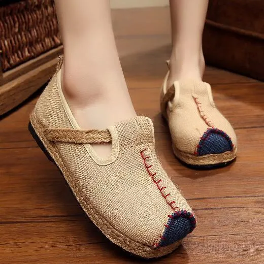 Casual Plain Linen Cotton Loafers