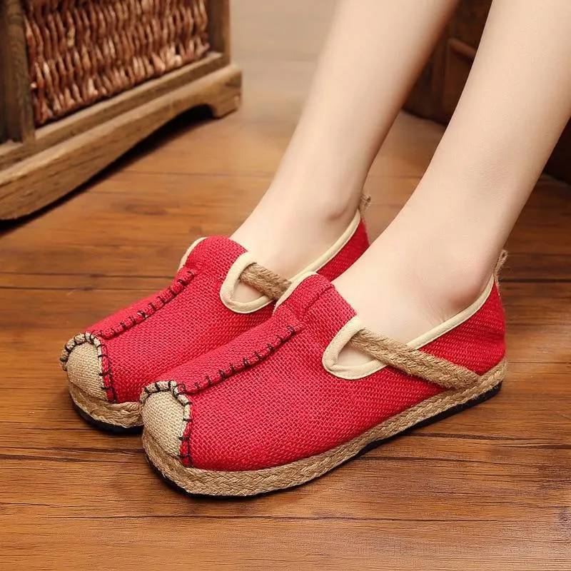 Casual Plain Linen Cotton Loafers
