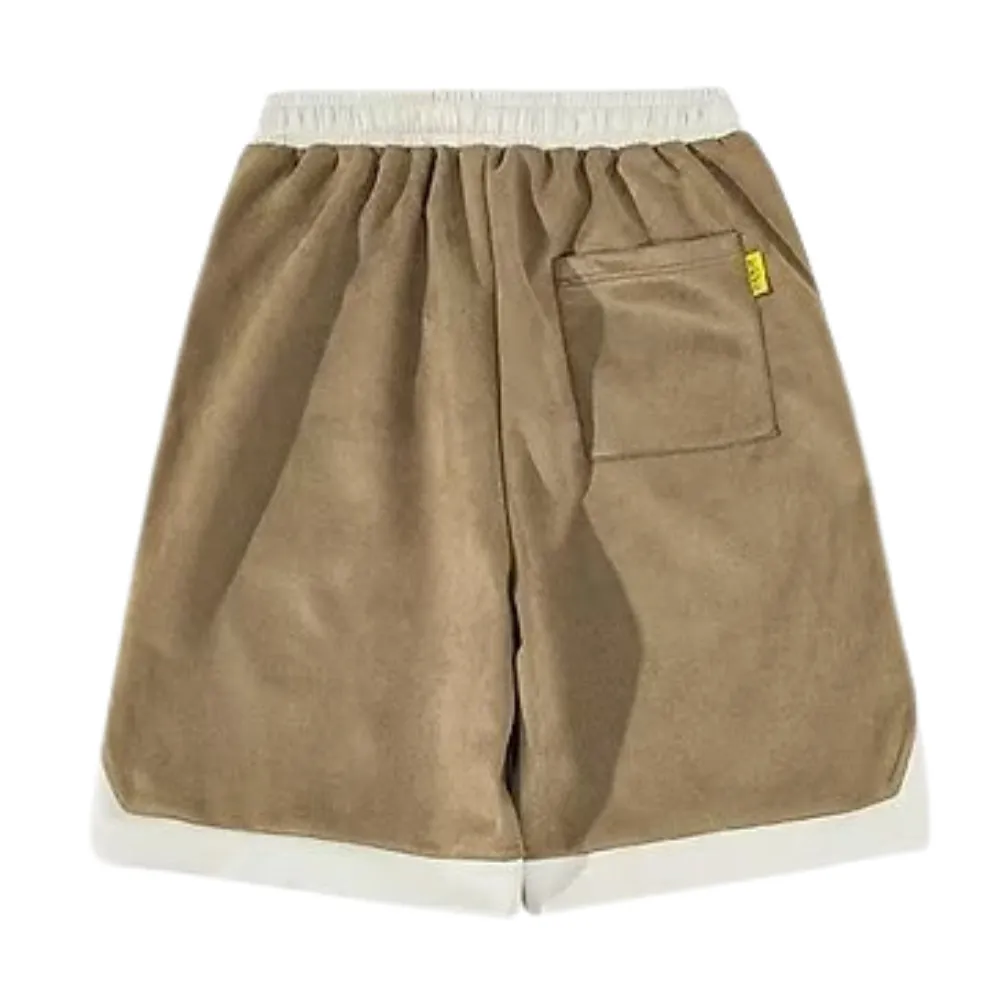 Casual Suede Print Shorts