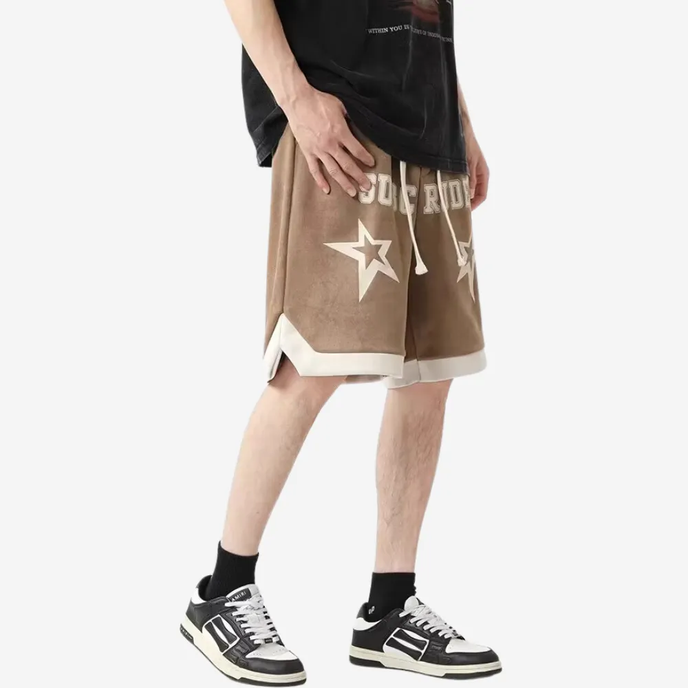Casual Suede Print Shorts