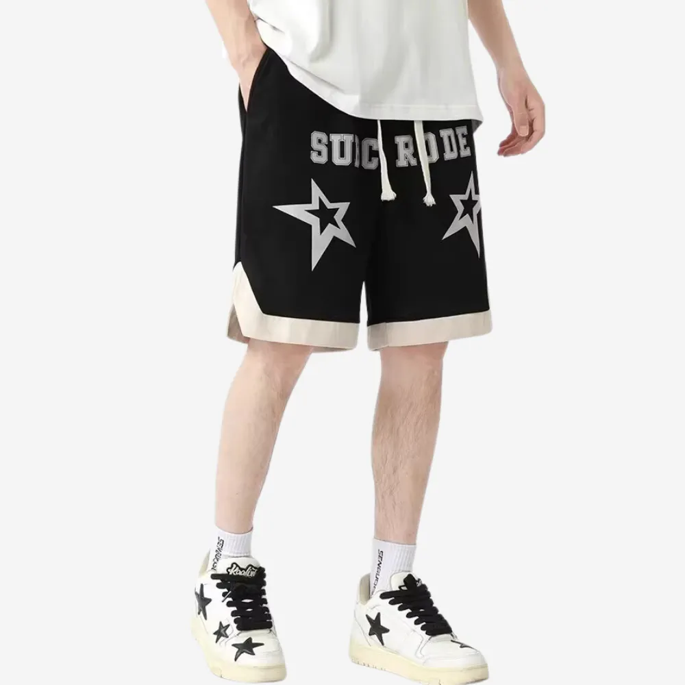 Casual Suede Print Shorts