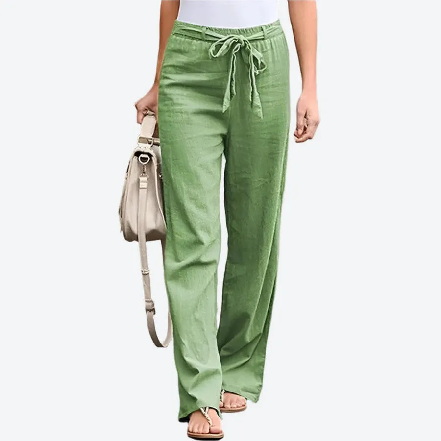 Casual Wide-Leg Drawstring Waist Pants