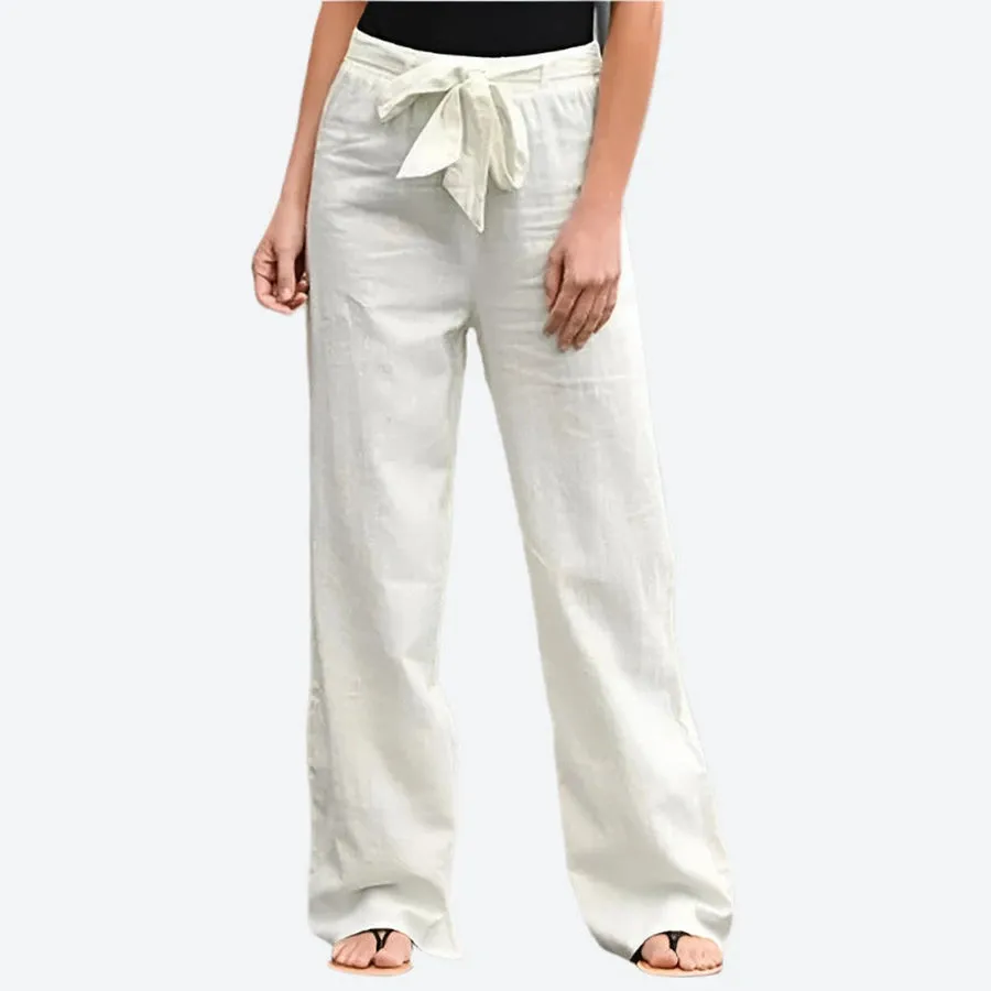 Casual Wide-Leg Drawstring Waist Pants