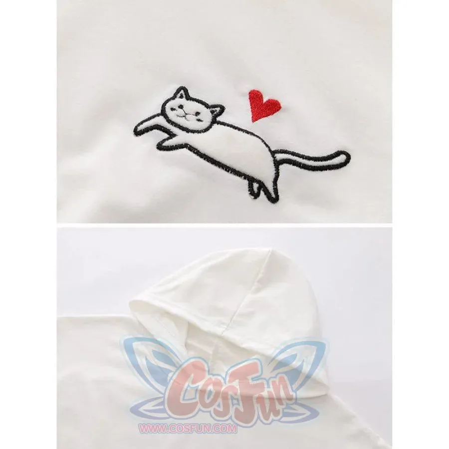 Cat Dream Laced-Up Loose Hoodie J40209