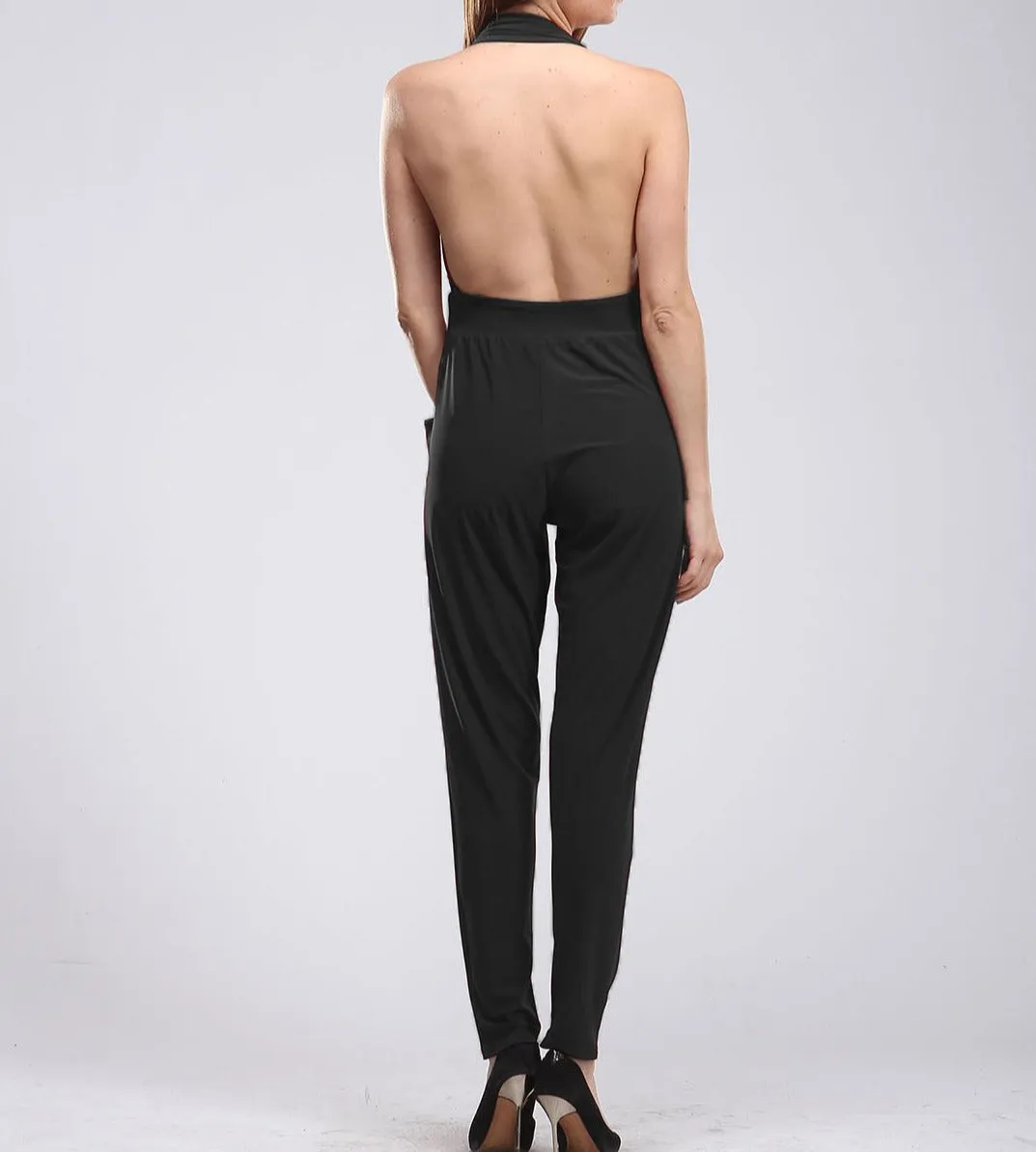 Charlie Deep V Backless Jumpsuit