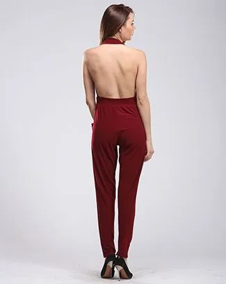 Charlie Deep V Backless Jumpsuit