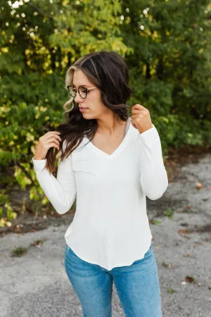 charlie tee long sleeve in white